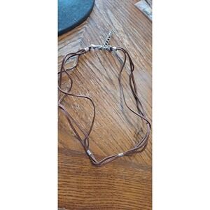 RLM Soho Robert Lee Morris Vintage Necklace Jewelry Pre-owned Leather W/ Silver